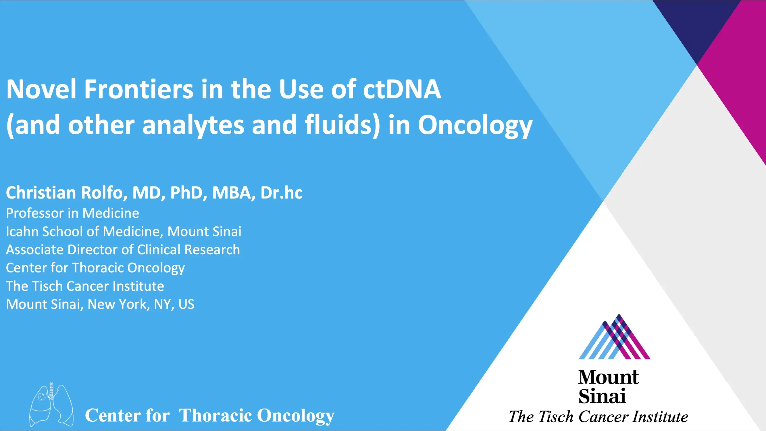 2021 UCT | Novel Frontiers in the Use of ctDNA in Oncology