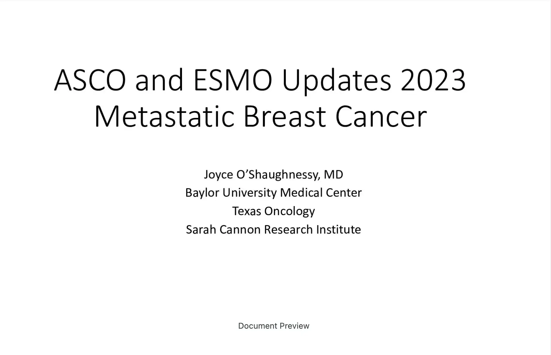 2023 UCT | New Developments in Metastatic Breast Cancer: Immunotherapy and Novel Therapeutic Pathways