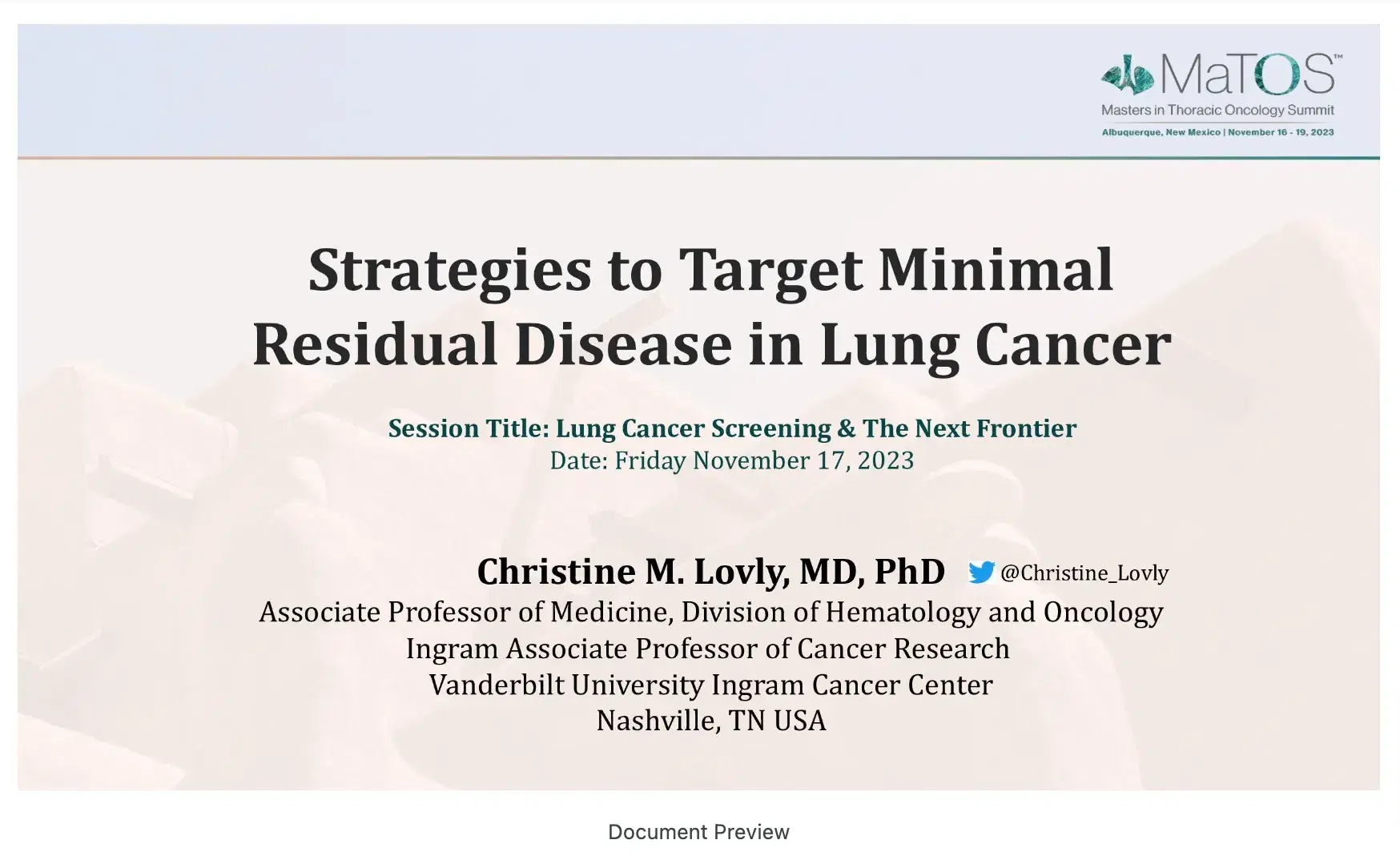 Strategies to Target Minimal Residual Disease