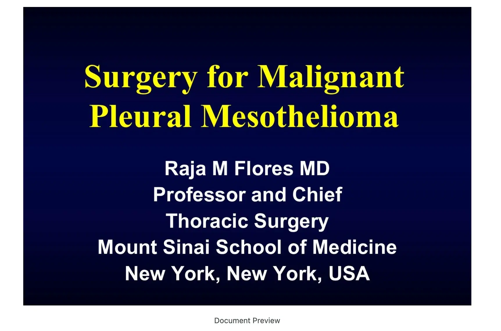 Optimal Surgical Approach for Mesothelioma
