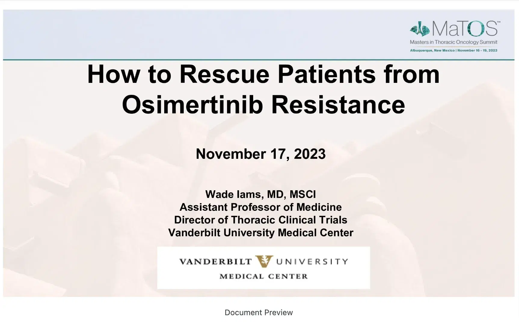 How to Rescue Patients from Osimertinib Resistance