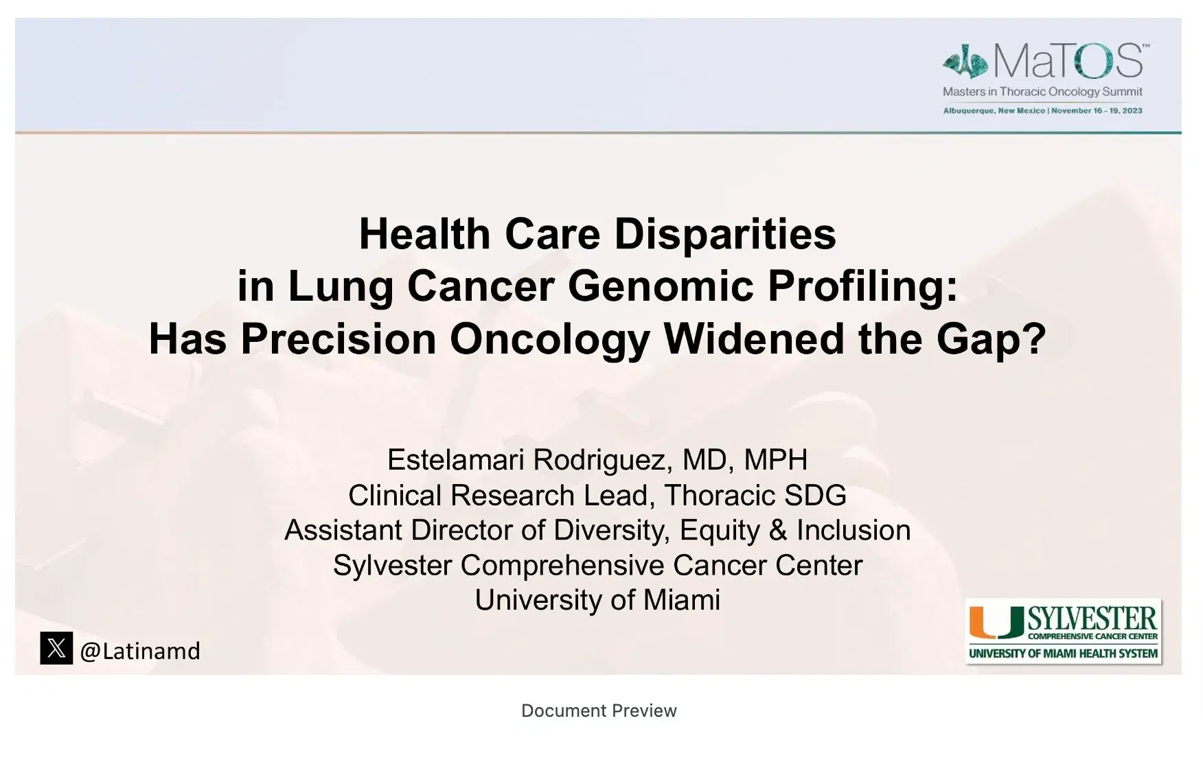 Health Care Disparities in Lung Cancer Genomic Profiling