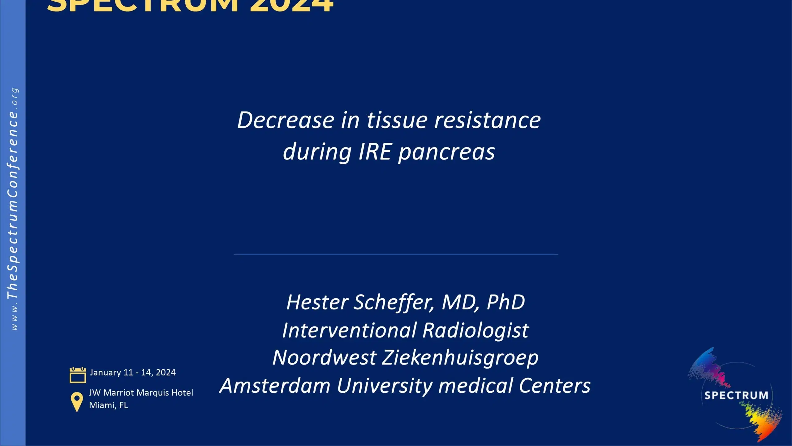 2024 SPECTRUM | Decrease in tissue resistance during IRE Pancreas