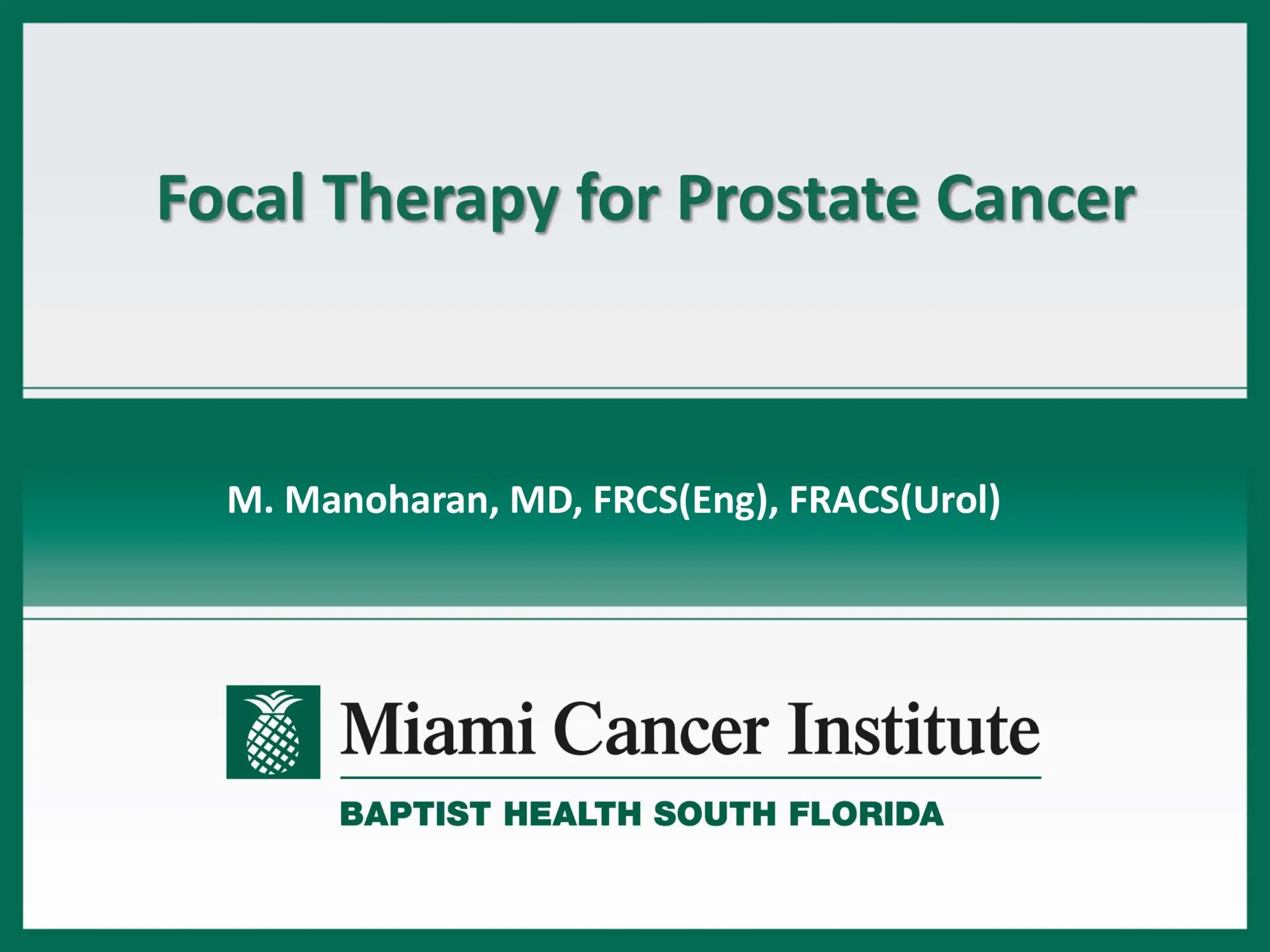2024 SPECTRUM | Focal therapy options in Prostate Cancer