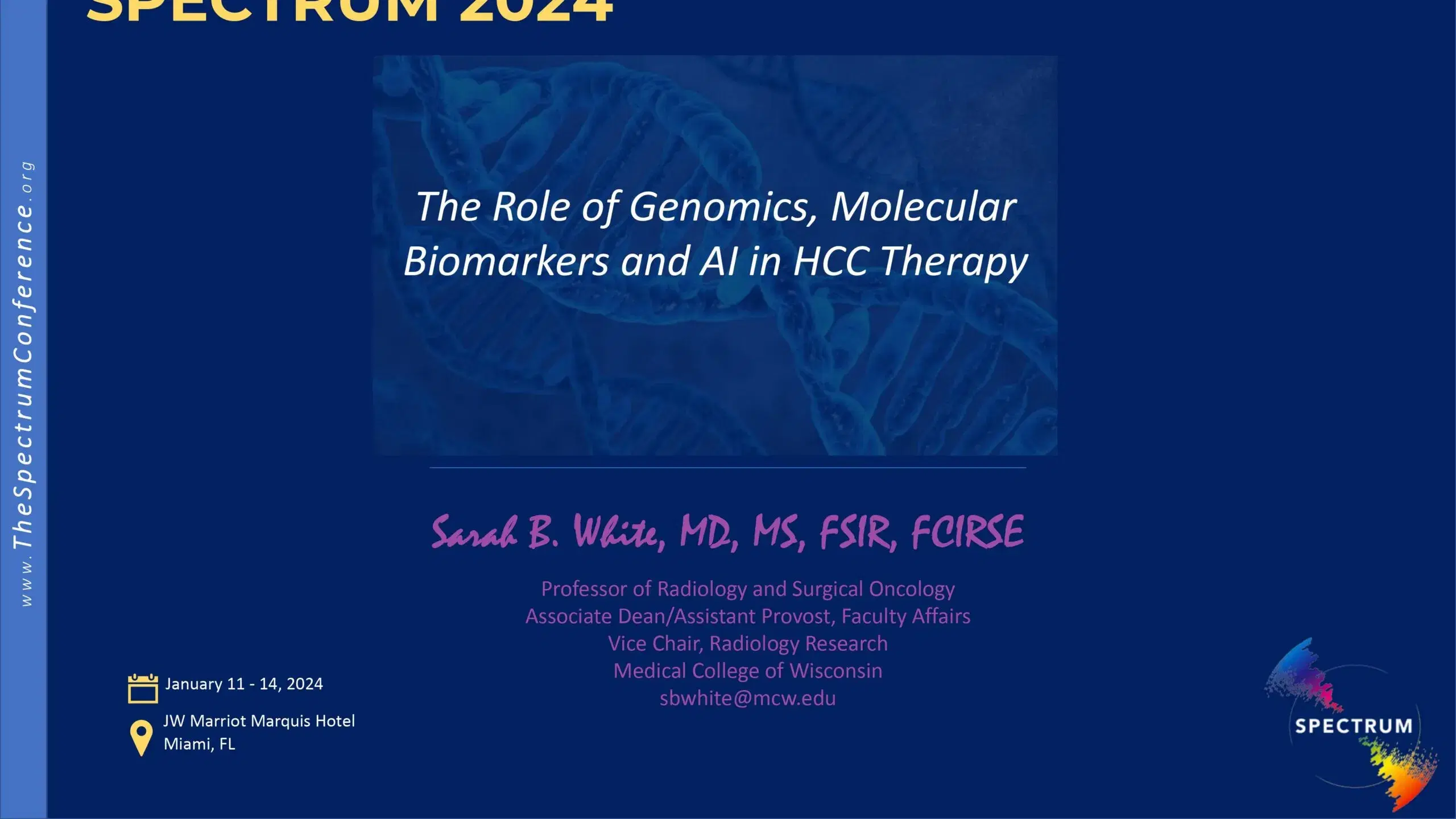 2024 SPECTRUM | Role of genomics, molecular biomarkers and AI in HCC therapy