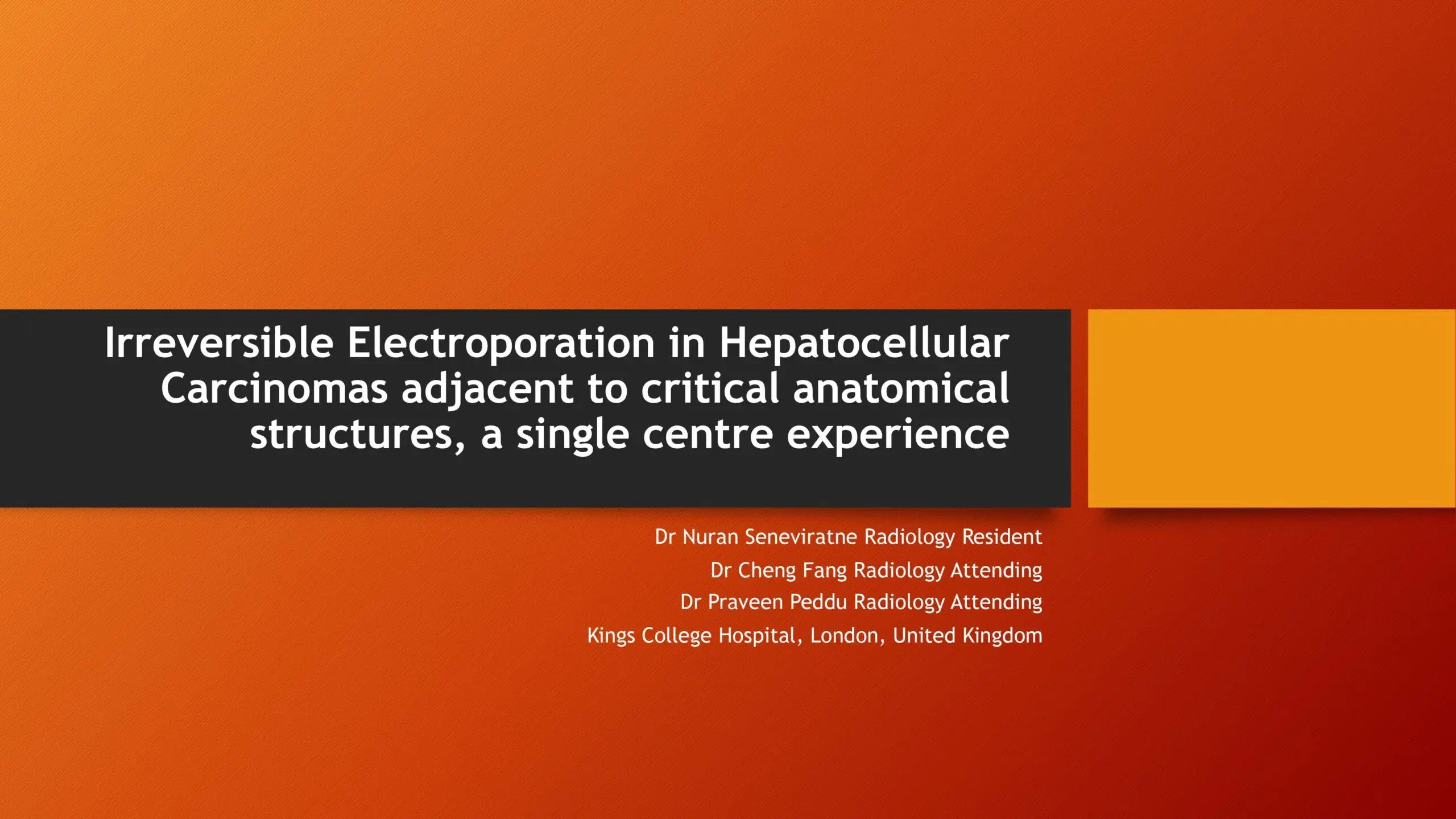 2024 SPECTRUM | Irreversible Electroporation in Hepatocellular Carcinomas Adjacent to Critical Anatomical Structures, a Single Centre Experience