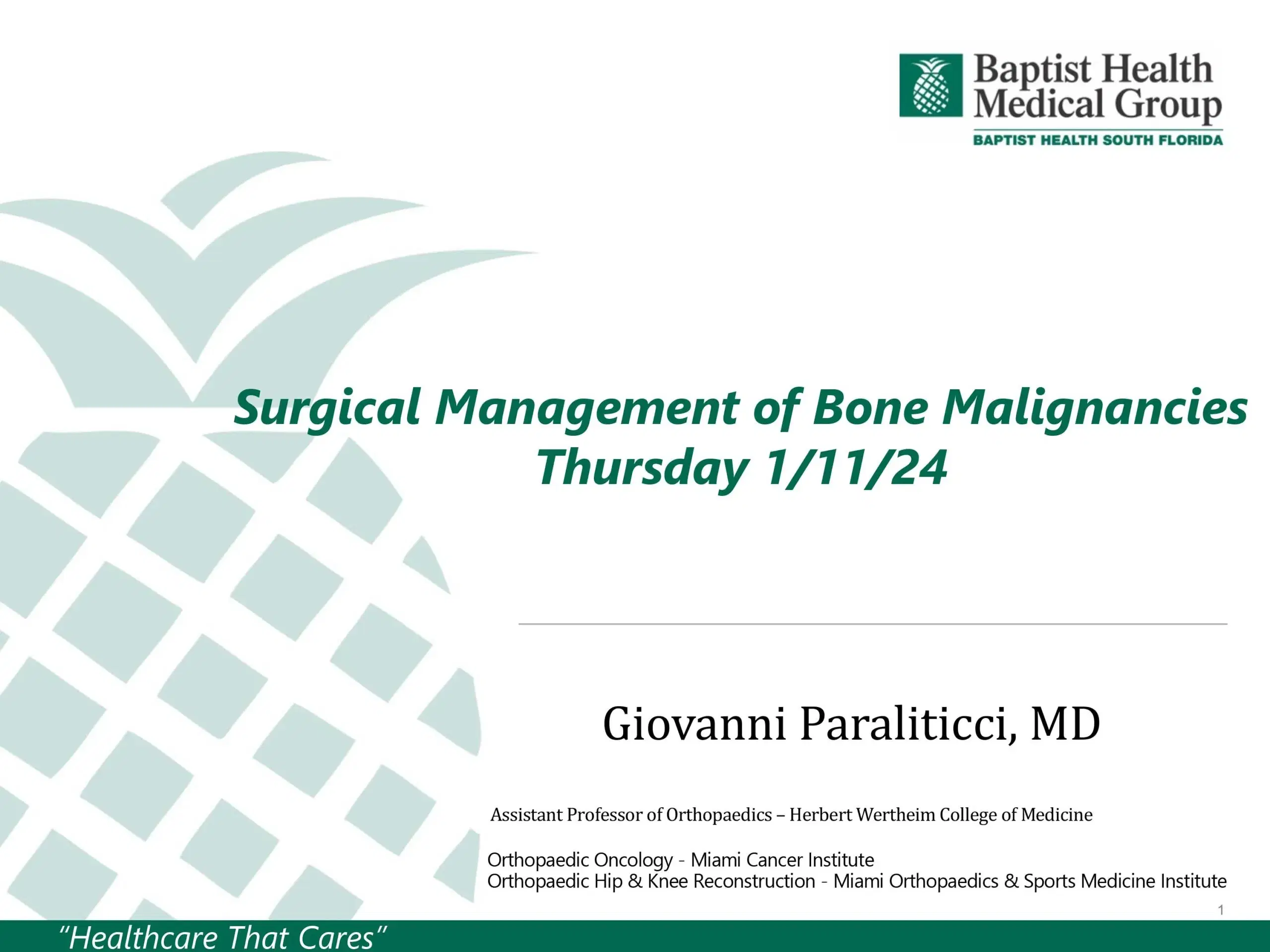 2024 SPECTRUM | Surgical Management of Bone Malignancies