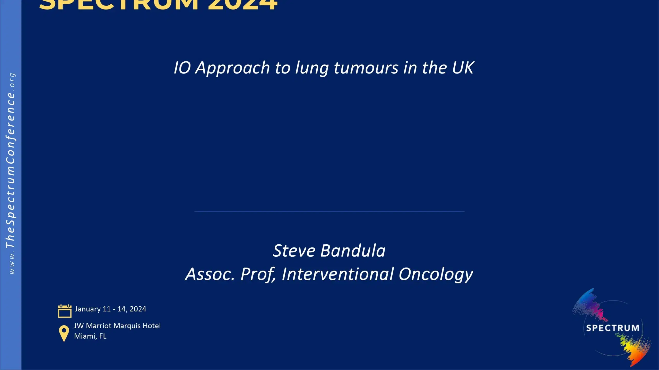 2024 SPECTRUM | Approach to lung cancer in the UK