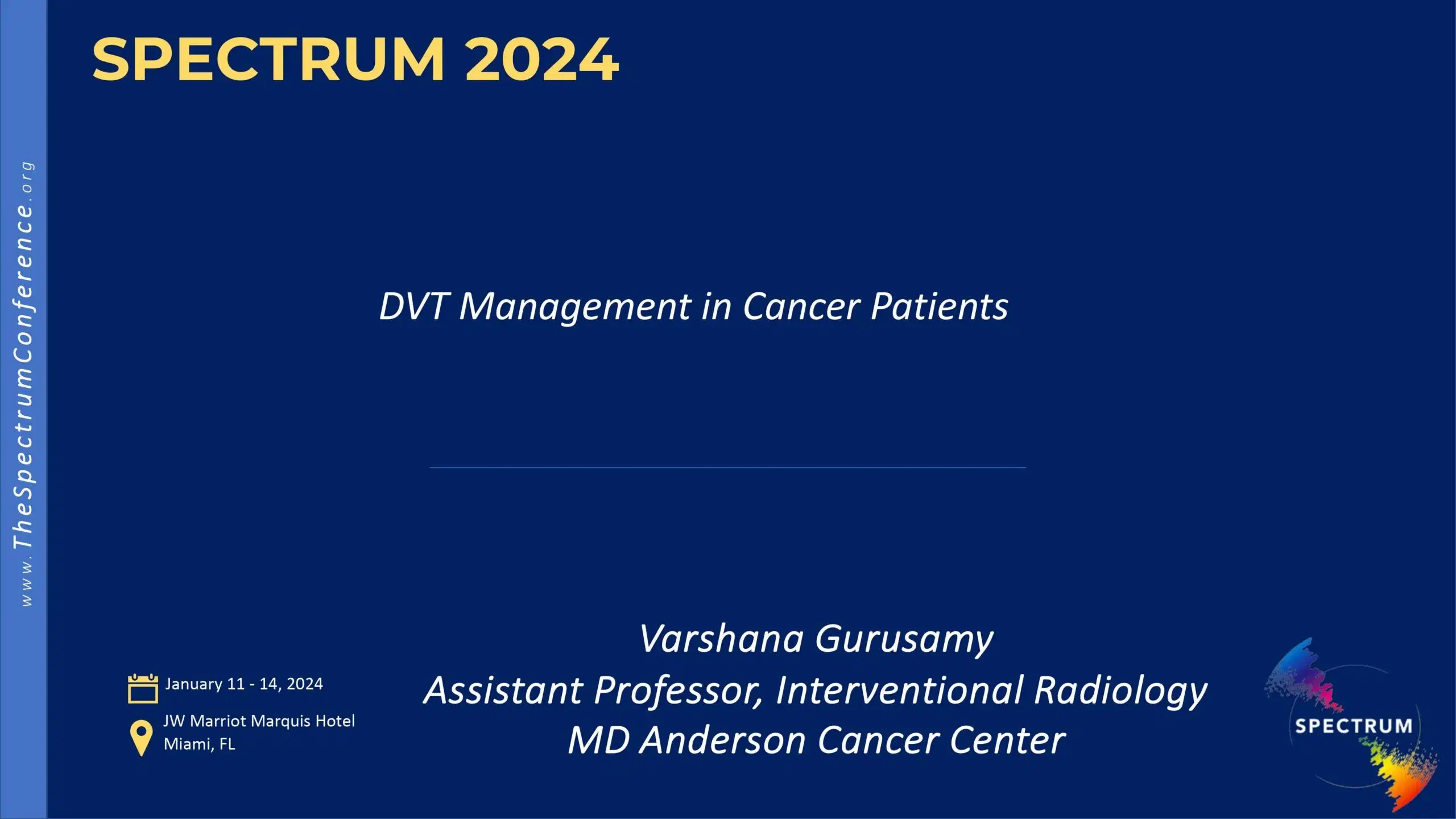 2024 SPECTRUM | DVT management in the oncologic population