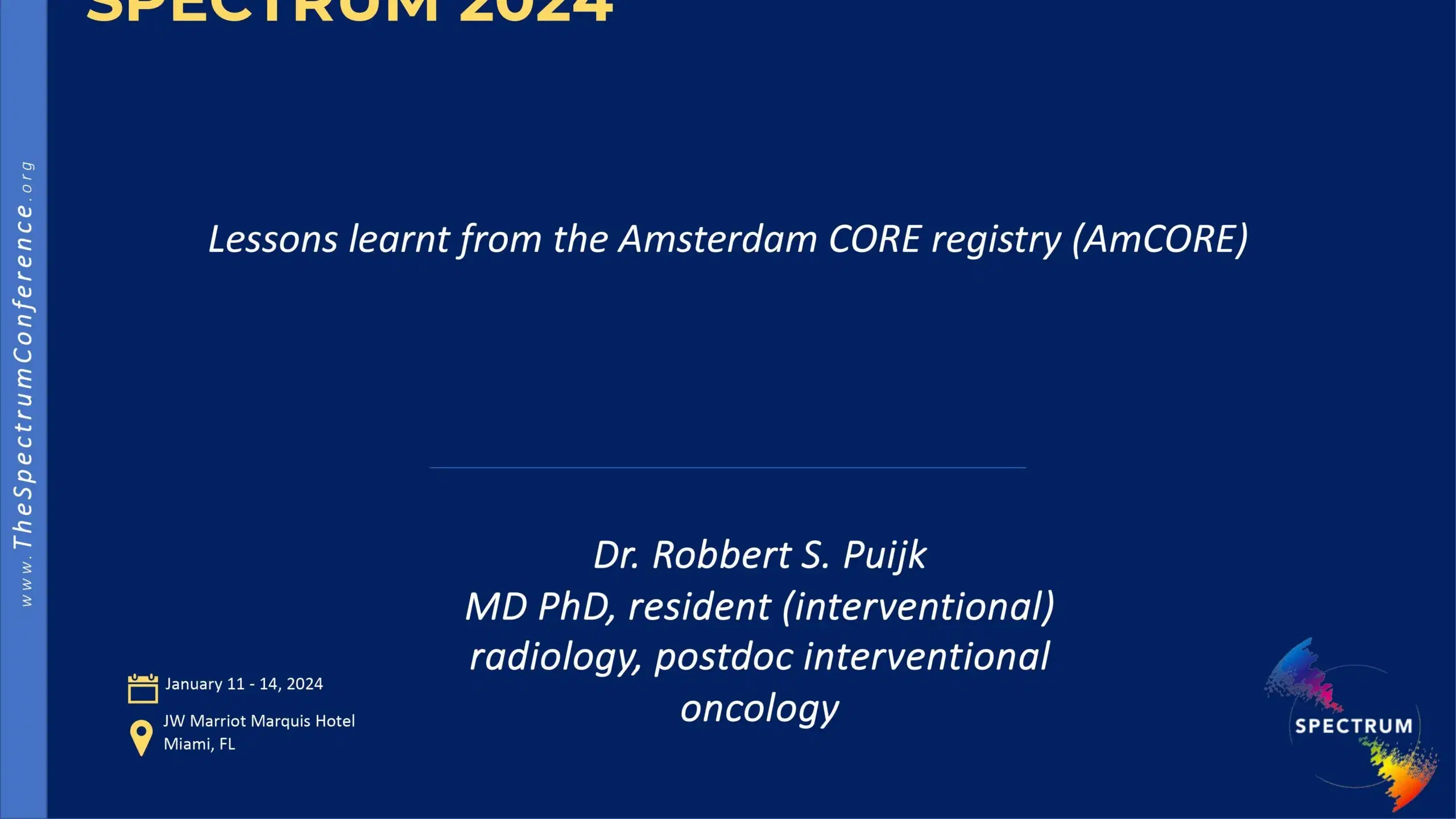 2024 SPECTRUM | Lessons learnt from the AMCORE registry