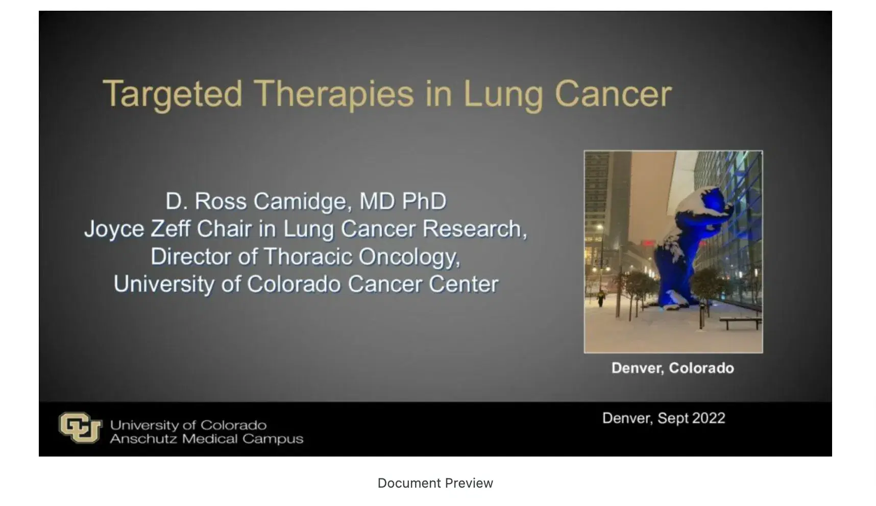 2022 MLS Denver | Targeted Therapies in Lung Cancer