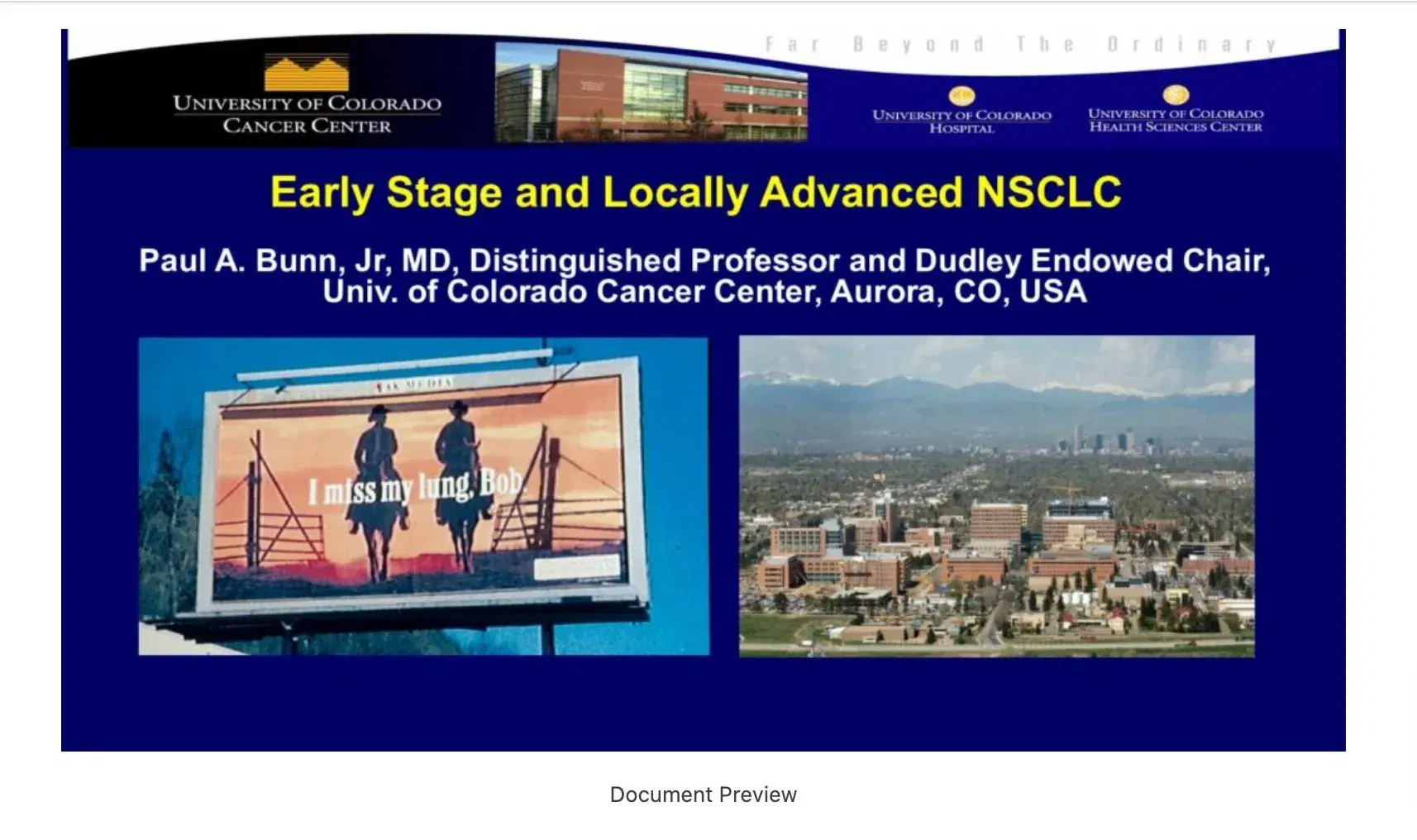 2022 MLS Denver | Early-Stage/Locally Advanced Lung Cancer