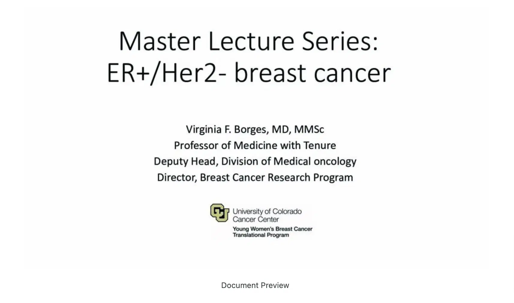 2022 MLS Denver | Hormone Receptor Breast Cancer