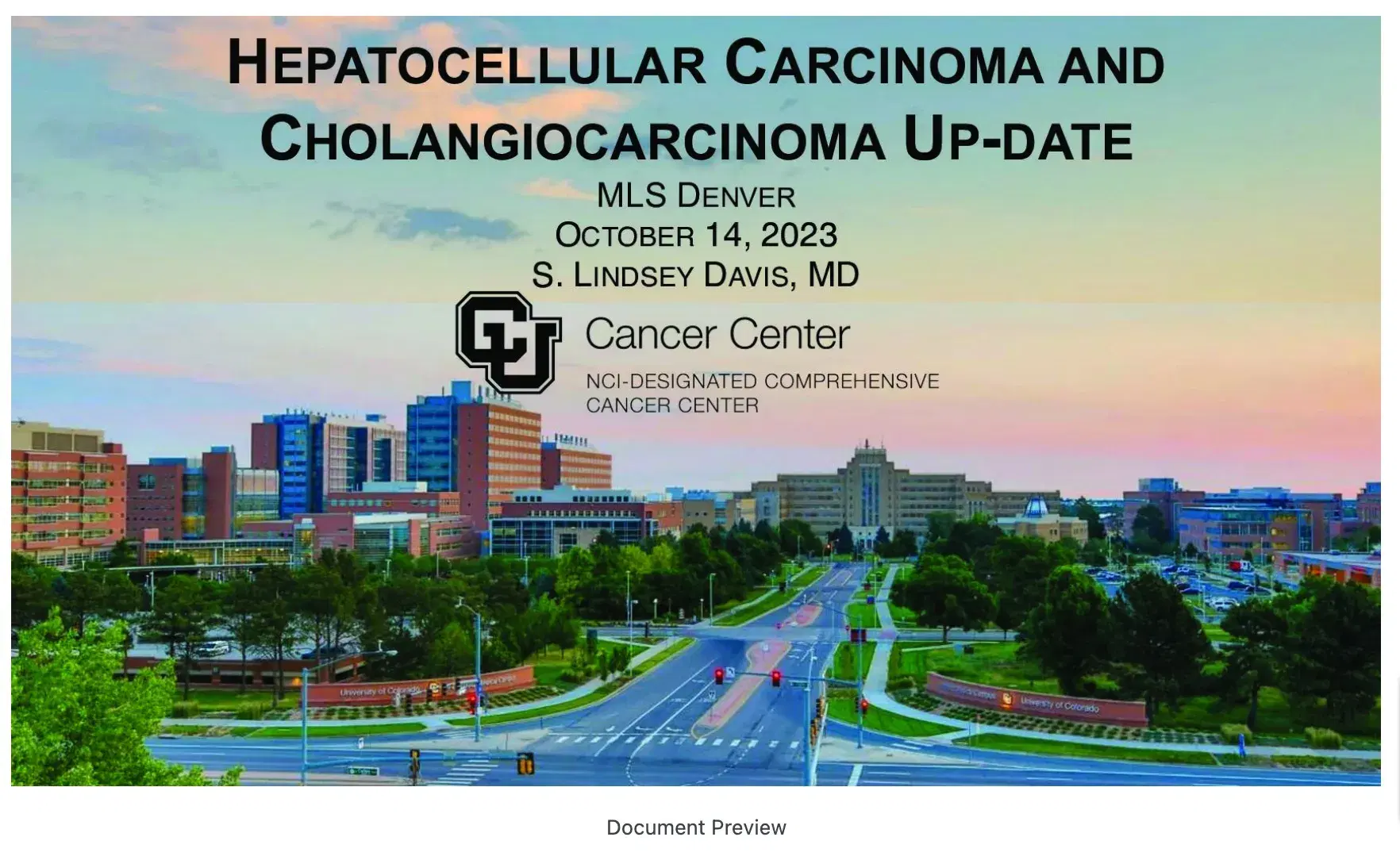 2023 MLS Denver | Hepatocellular Cancer and Cholangiocarcinoma Updates
