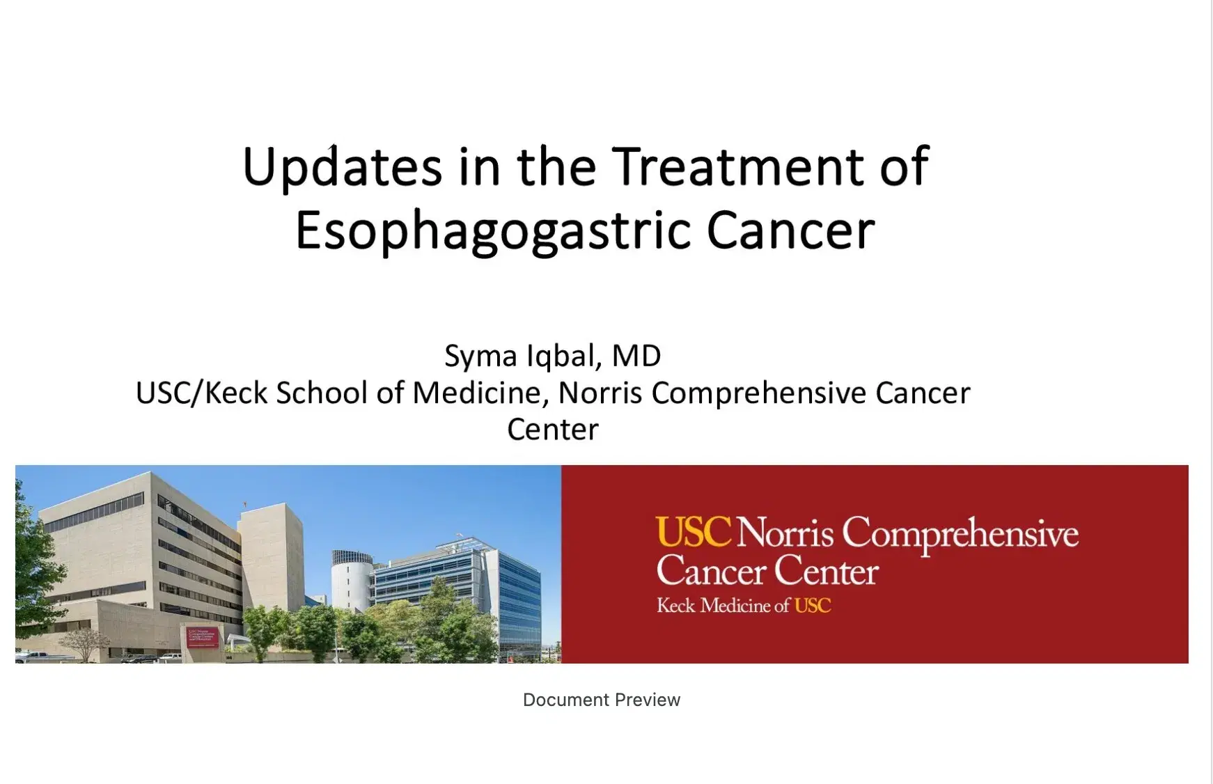 2023 CCC | Advances in Esophageal and Gastric Cancer