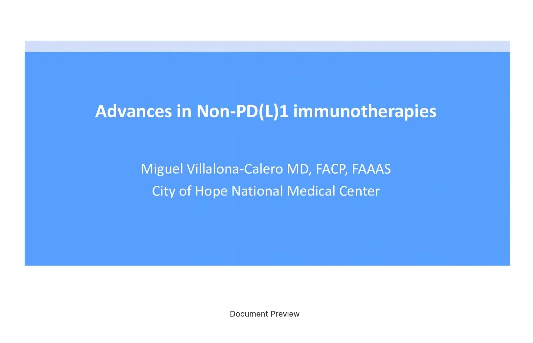 2023 CCC | Advances in Non-PD(L)1 Immunotherapies