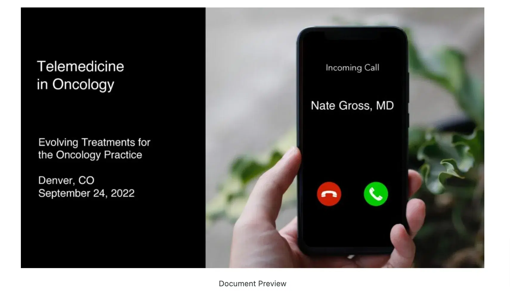 2022 MLS Denver | Telemedicine in Oncology