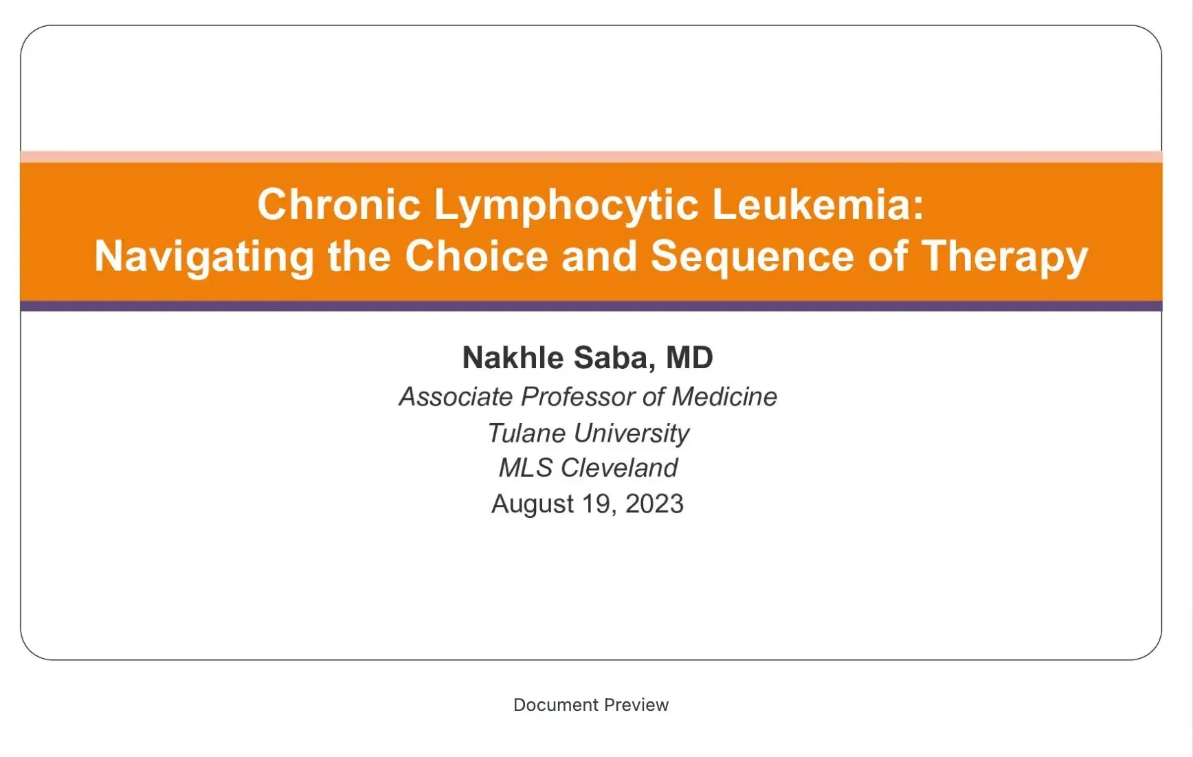 Follicular Lymphoma and CLL Updates 2023