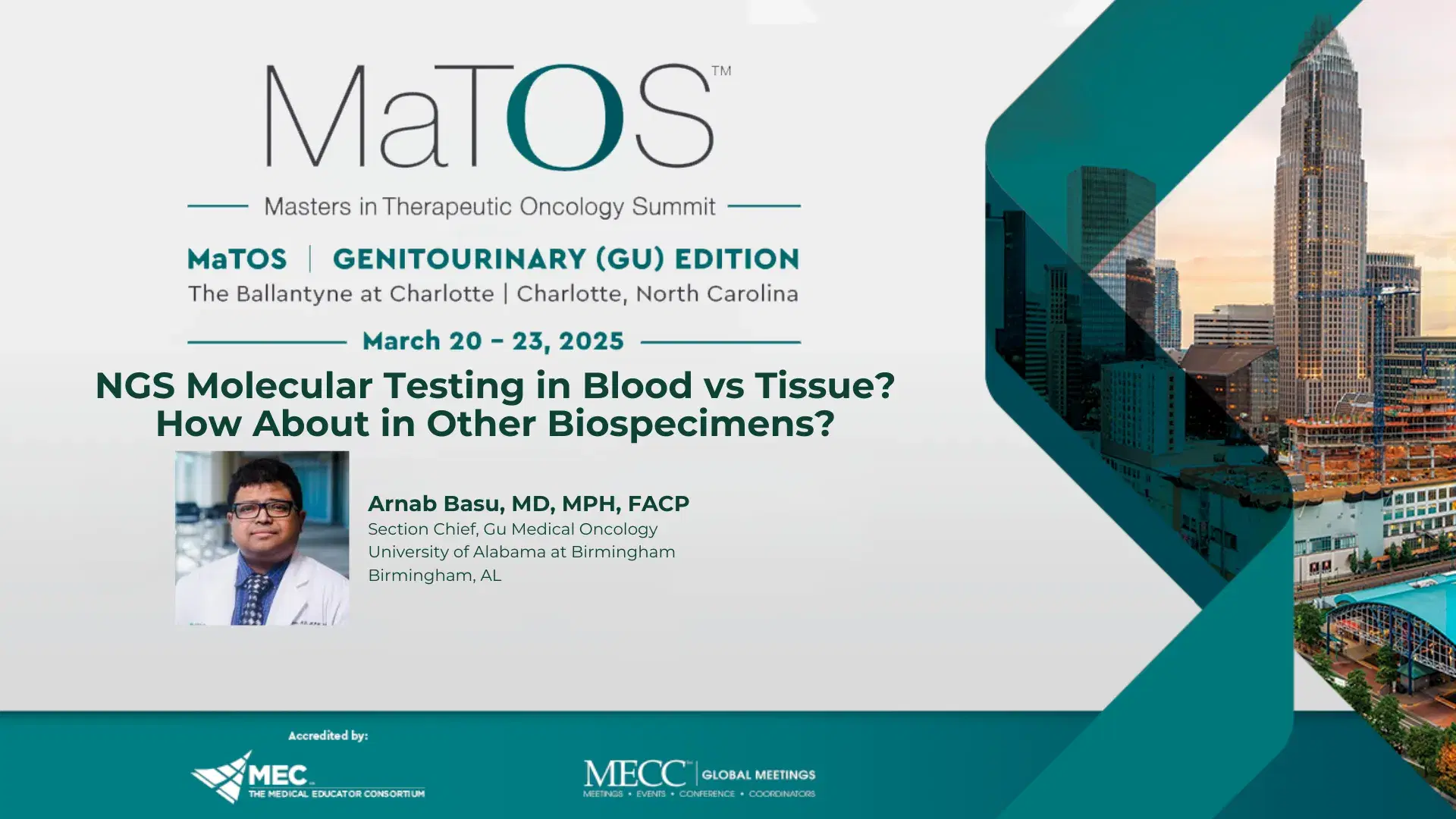 2025 MaTOS GU | NGS Molecular Testing in Blood vs Tissue? How About in Other Biospecimens?